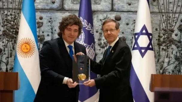 Herzog distinguió a Milei con la máxima condecoración civil de Israel en&nbsp;Jerusalén